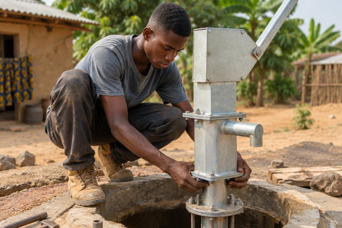 Setting up a pump for clean water