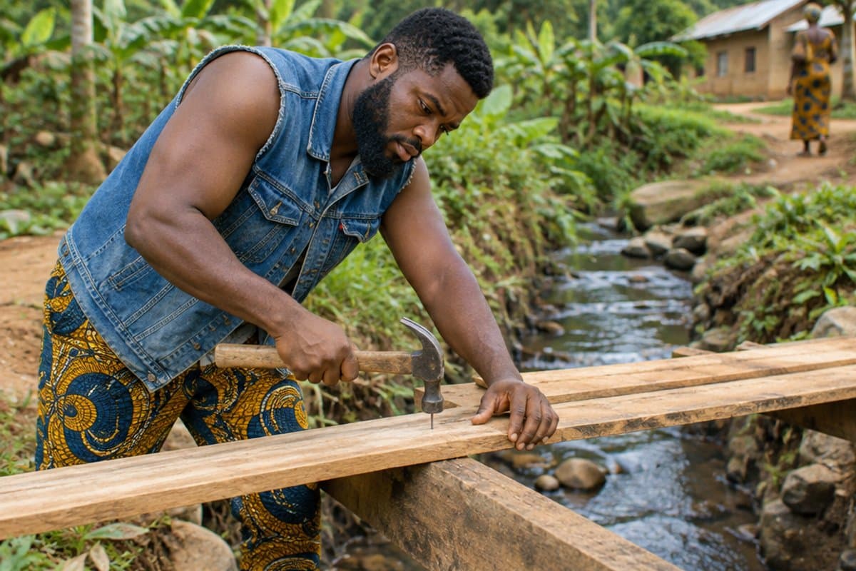 Bridging the stream, plank by plank