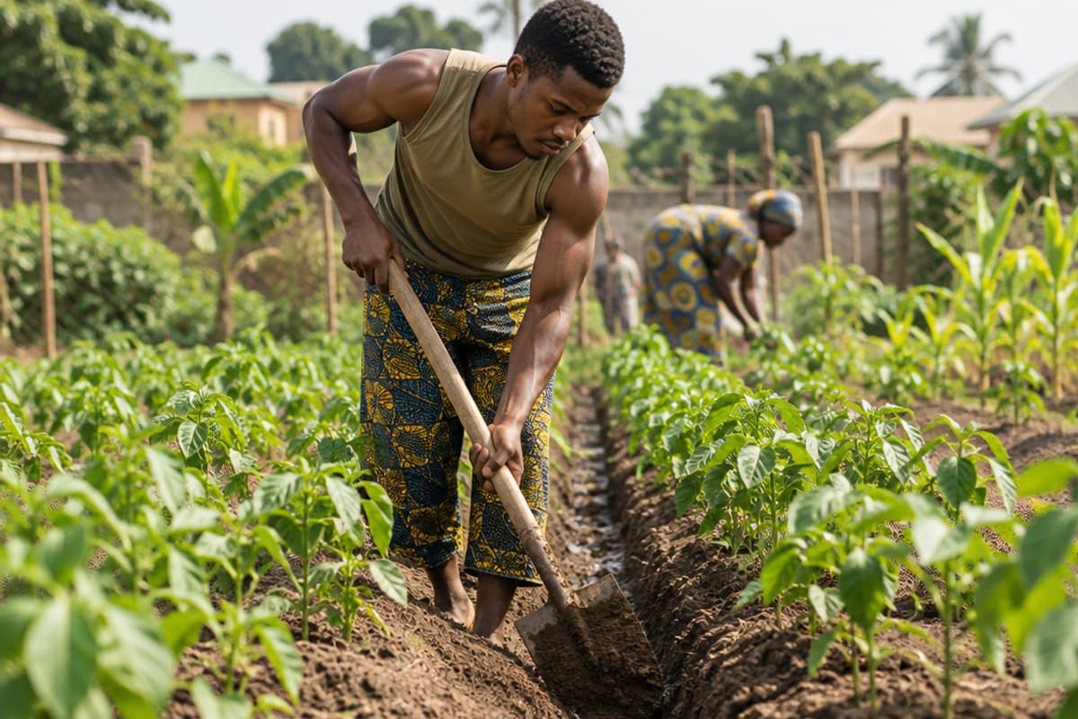 Channeling water to a growing garden