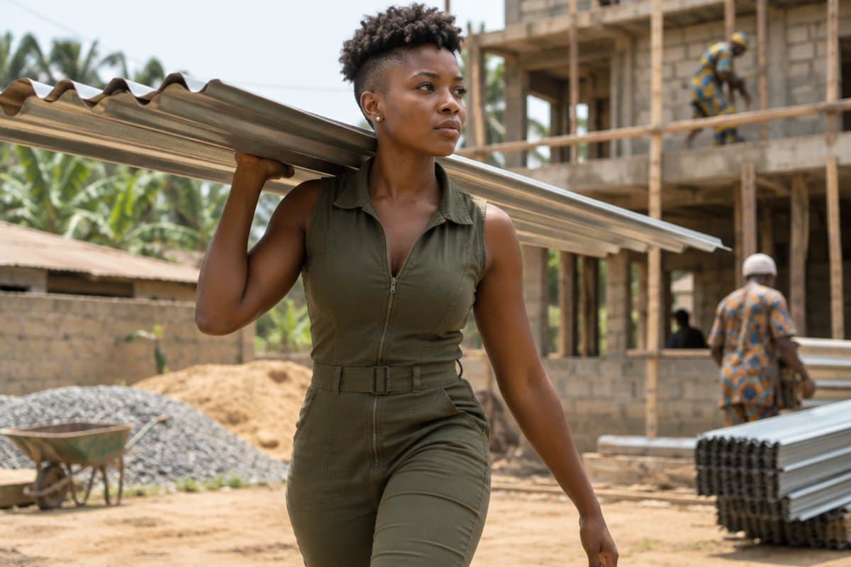 Carrying the roof toward a new building