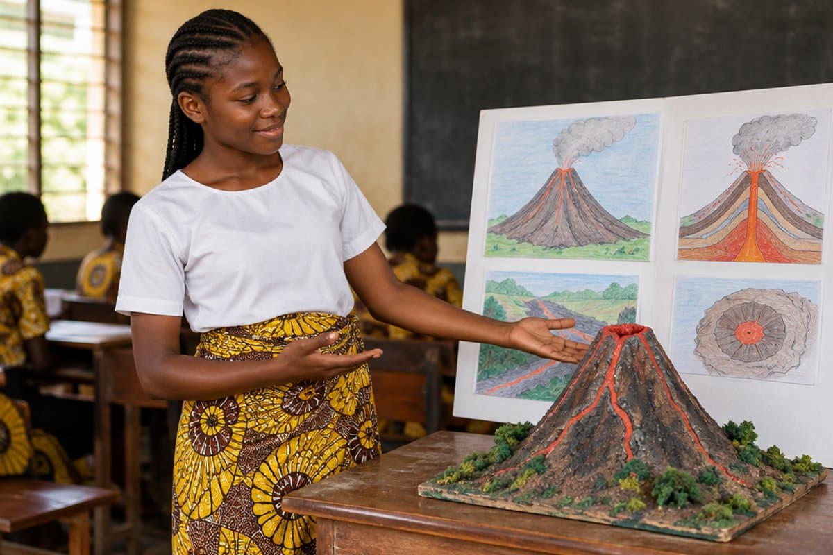Presenting a science fair volcano project