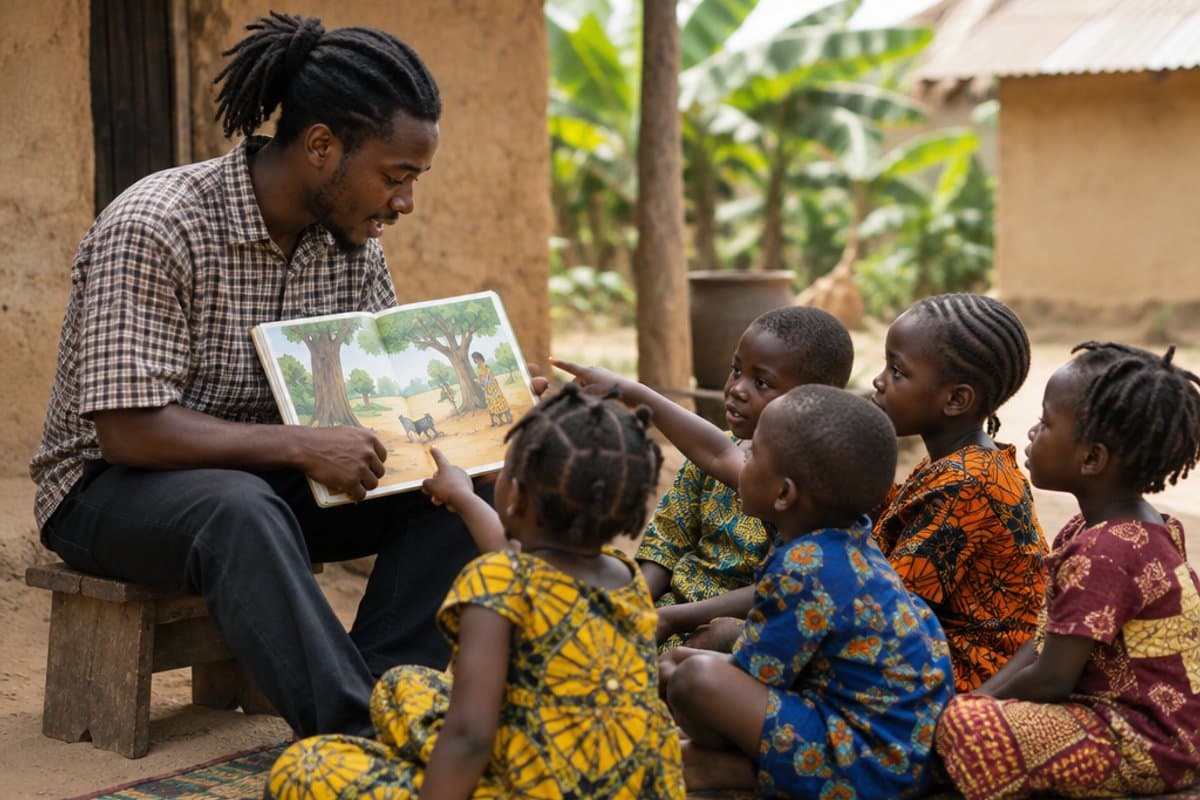 Story time brings young faces together