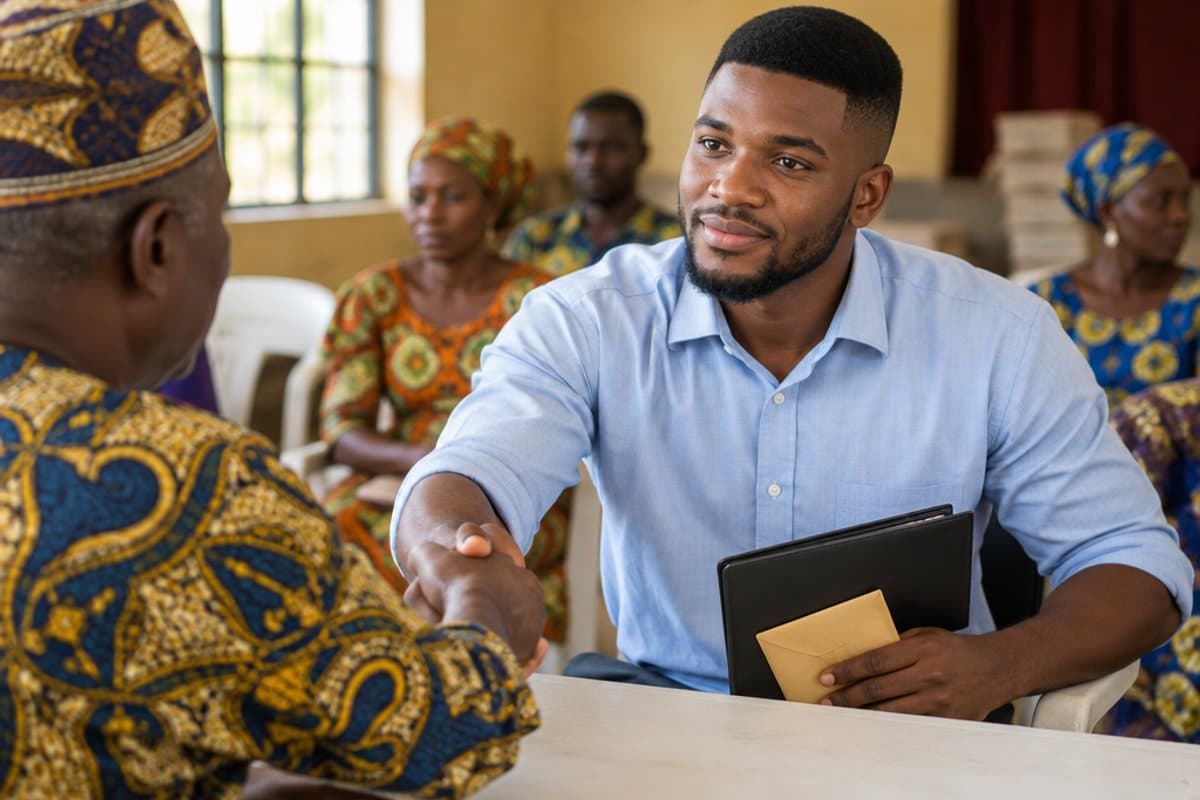 Receiving a grant to launch his business